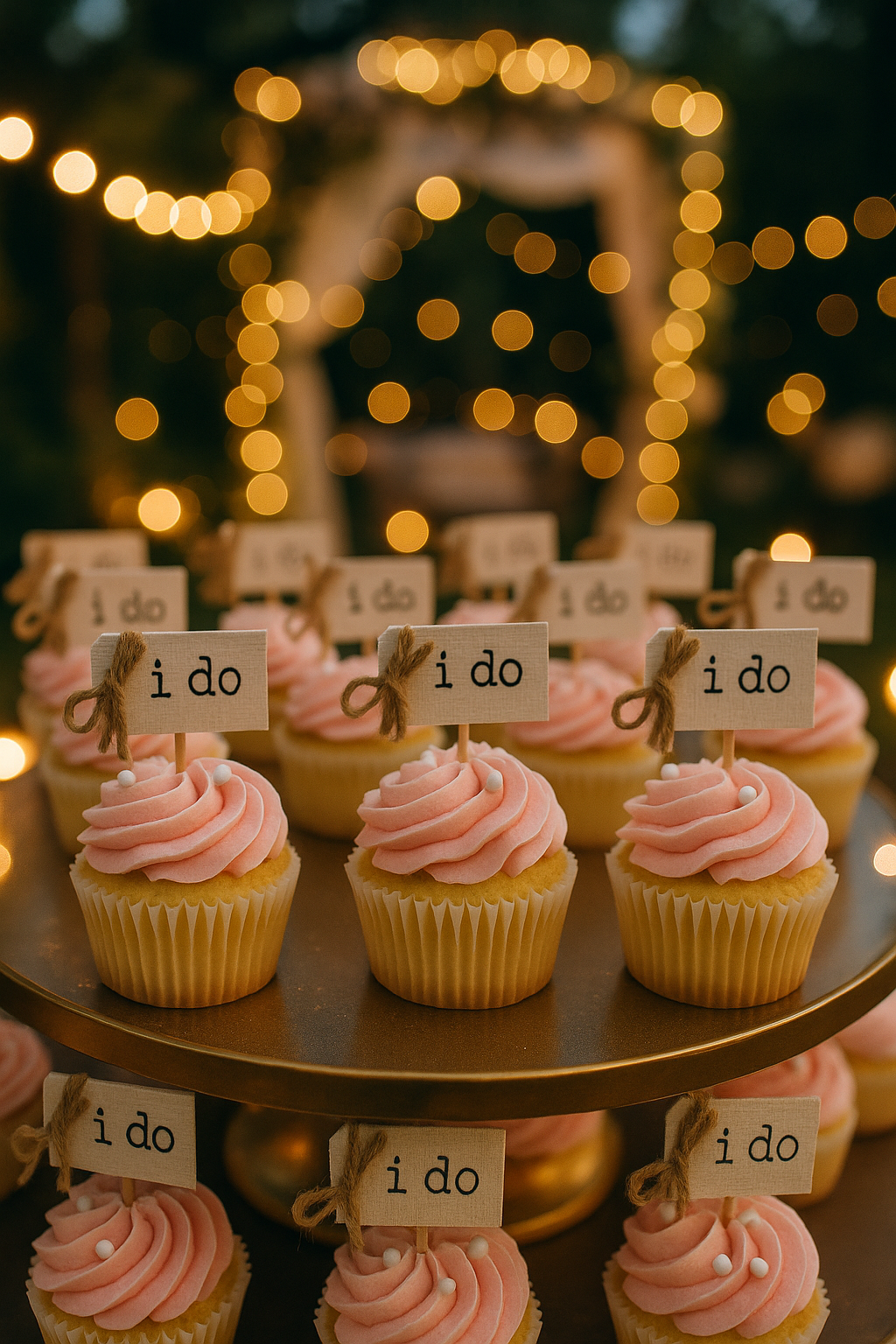 Mini Cupcake - "i do"  Wedding (Cherry Blossom Pink) - (Pack of 10)