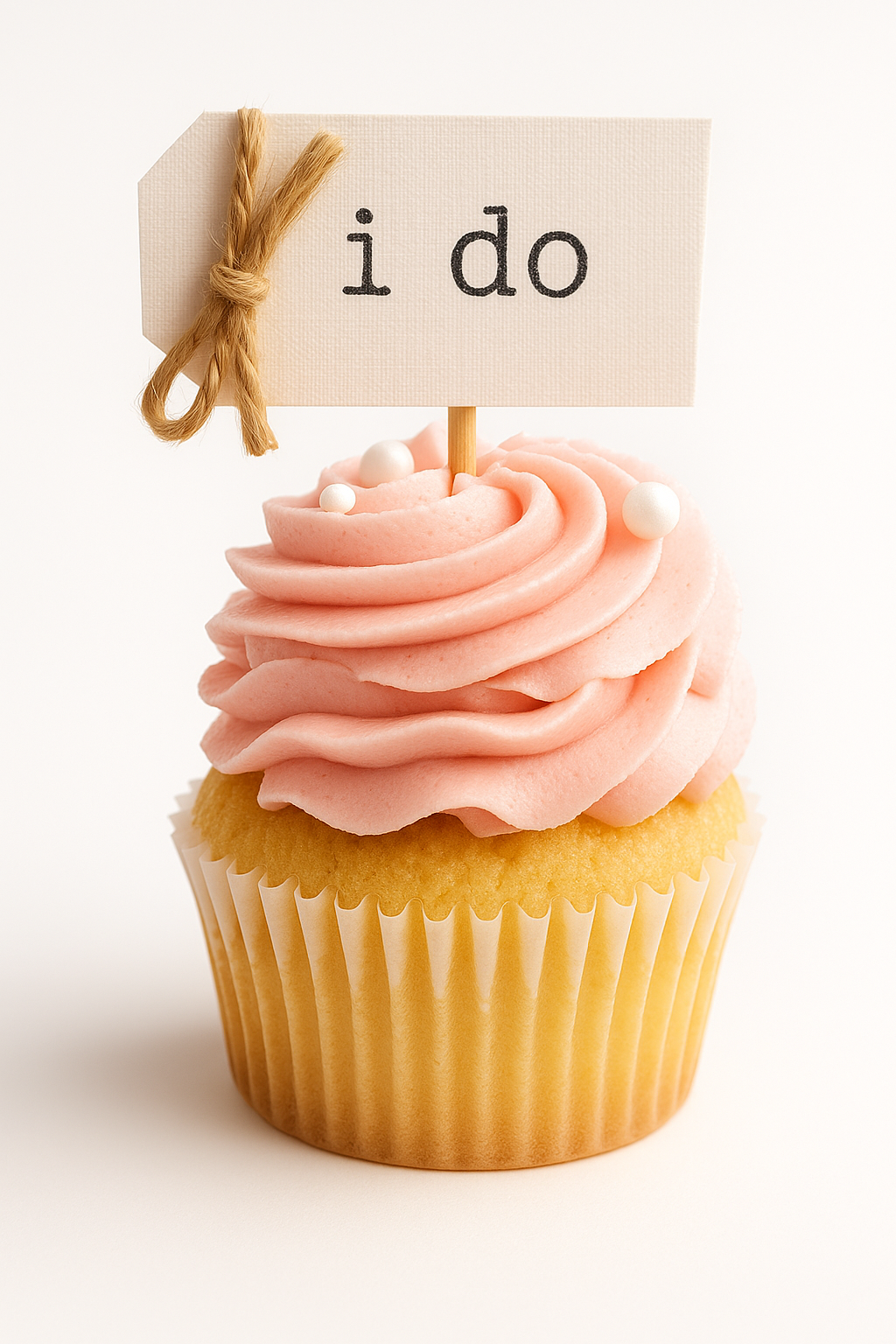 Mini Cupcake - "i do"  Wedding (Cherry Blossom Pink) - (Pack of 10)