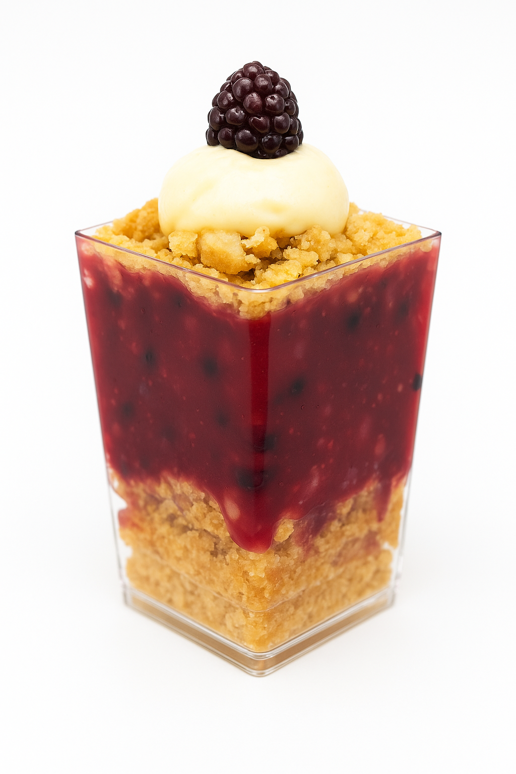 Dessert Cup - Blackberry, Pear & White Chocolate Crumble - (Pack of 10)