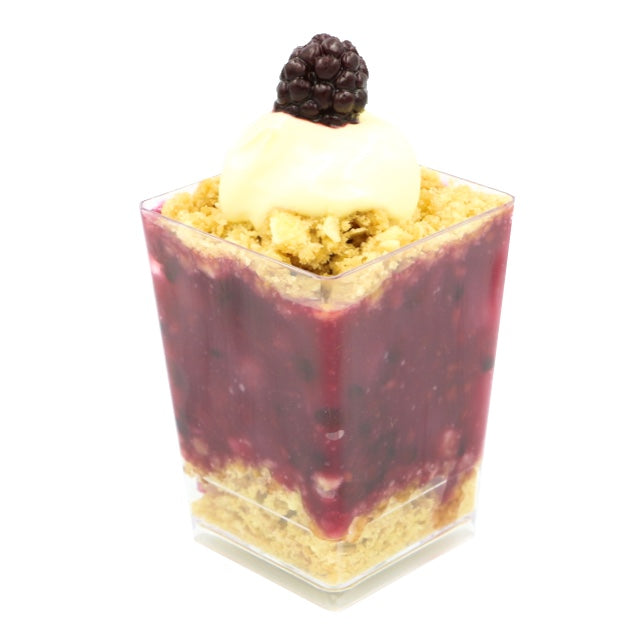 Dessert Cup - Blackberry, Pear & White Chocolate Crumble - Treats2eat - Wedding & Birthday Party Dessert Catering Near Me