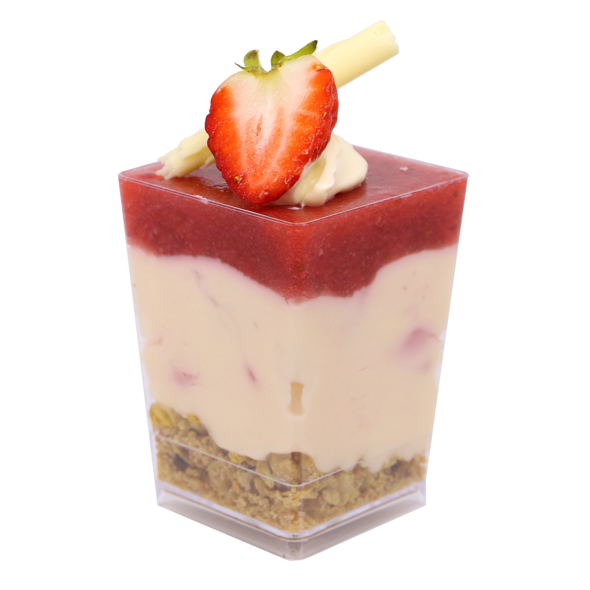 Dessert Cup - White Chocolate & Strawberry Cheesecake - Treats2eat - Wedding & Birthday Party Dessert Catering Near Me