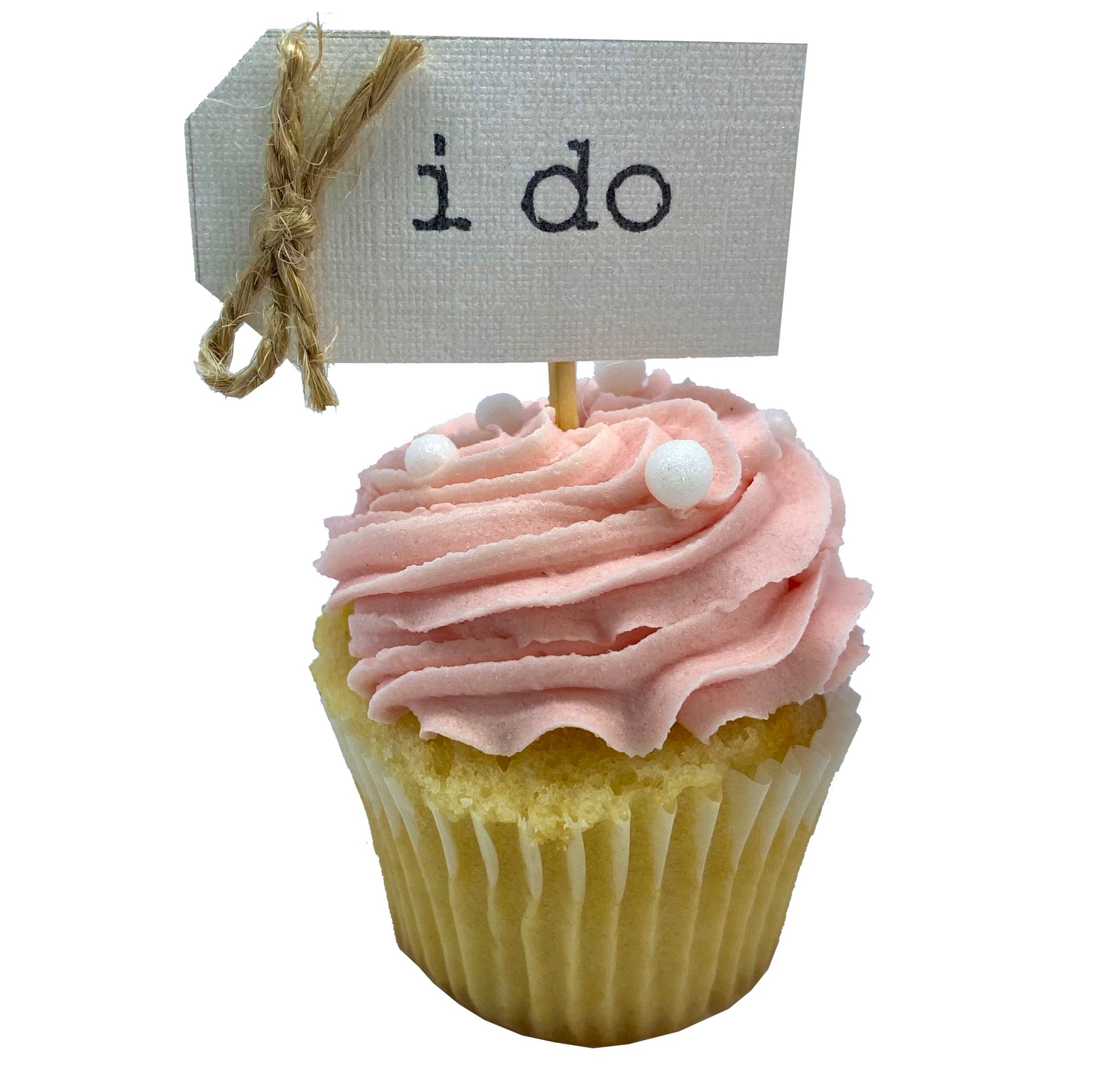 Cupcake - Mini Cupcake - "i do"  Wedding (Cherry Blossom Pink) - Treats2eat
