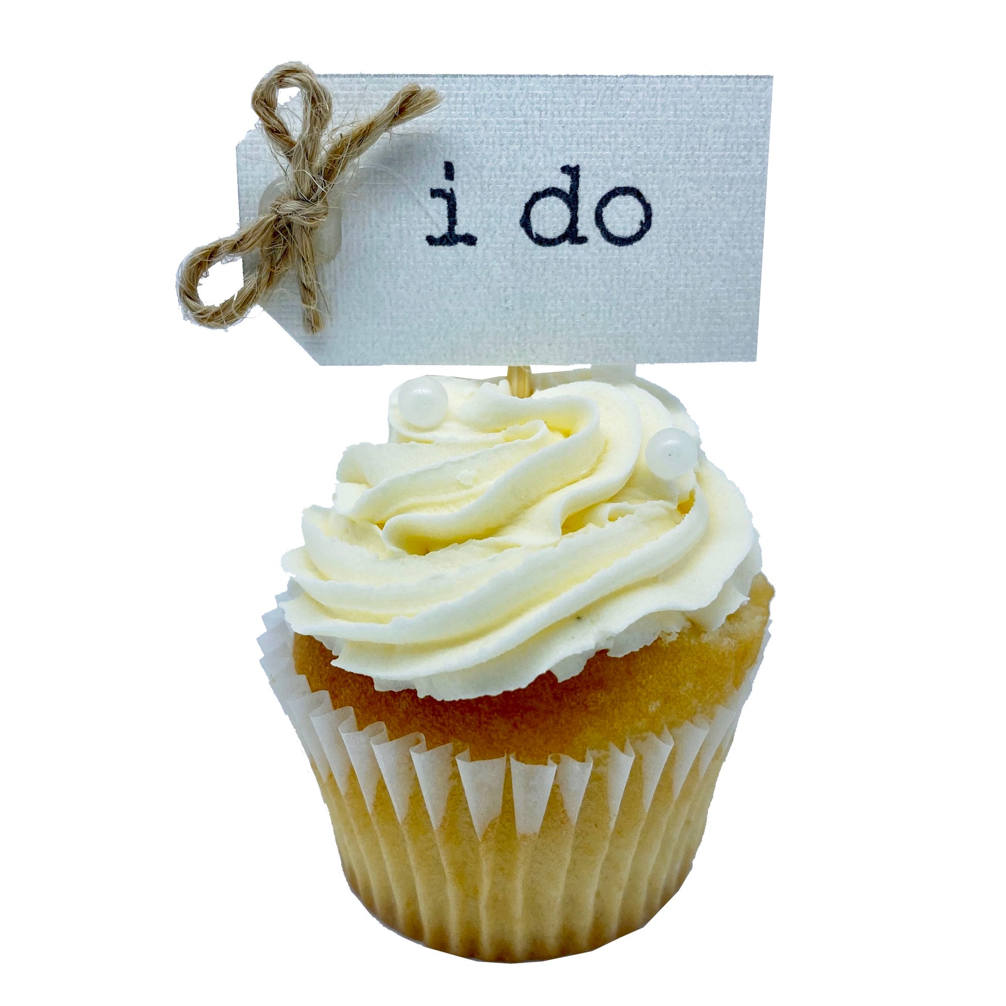 Cupcake - Mini Cupcake - "i do"  Wedding (Ivory) - Treats2eat